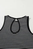 Striped Ribbed Round Neck Tank - Trendsi - Flyclothing LLC
