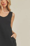 Aemi + Co Round Neck Midi Tank Dress with Pockets - Trendsi