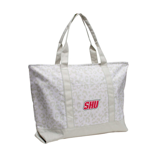Sacred Heart Leopard Pattern Tote - Logo Brands - Flyclothing LLC