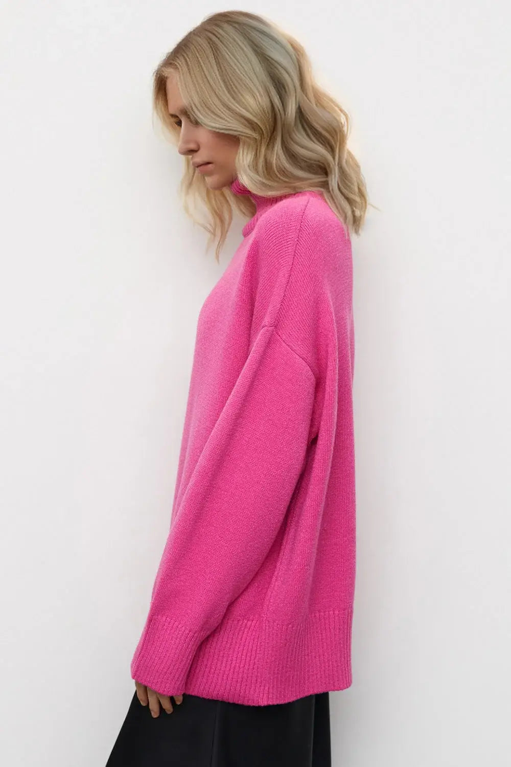 Basic Bae Turtleneck Dropped Shoulder Long Sleeve Sweater - ShopBasicbae - Flyclothing LLC