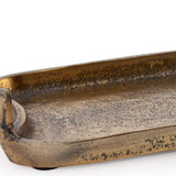 21" Antiqued Gold Aluminum Hammered Vanity Tray With Handles - HomeRoots - Flyclothing LLC
