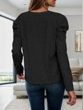 V-Neck Puff Sleeve Top - Trendsi - Flyclothing LLC