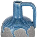 9" Blue And Gray Ceramic Urn Jug Vase - Homeroots - Flyclothing LLC