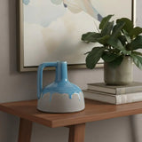 9" Blue And Gray Ceramic Urn Jug Vase - Homeroots - Flyclothing LLC