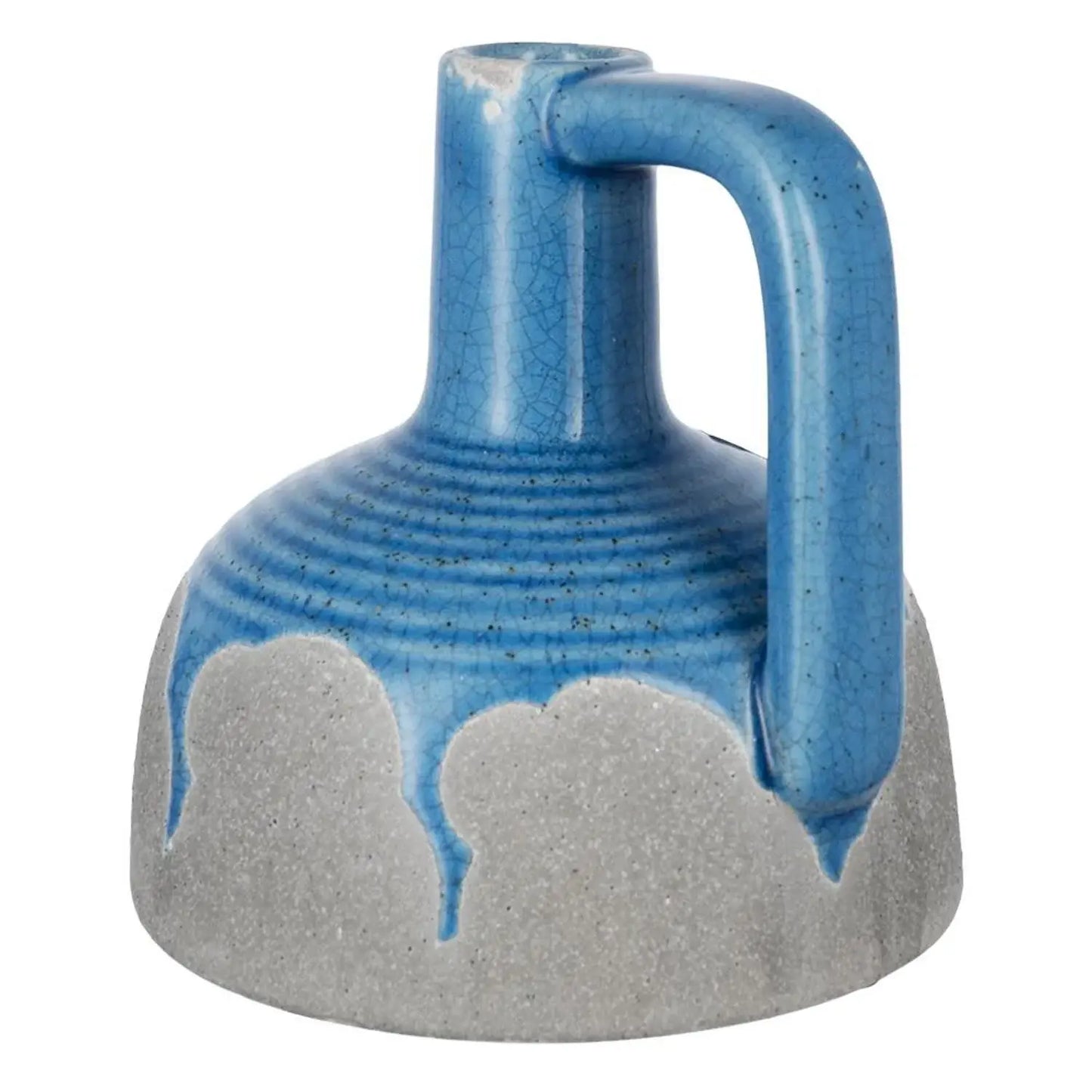 9" Blue And Gray Ceramic Urn Jug Vase - Homeroots - Flyclothing LLC