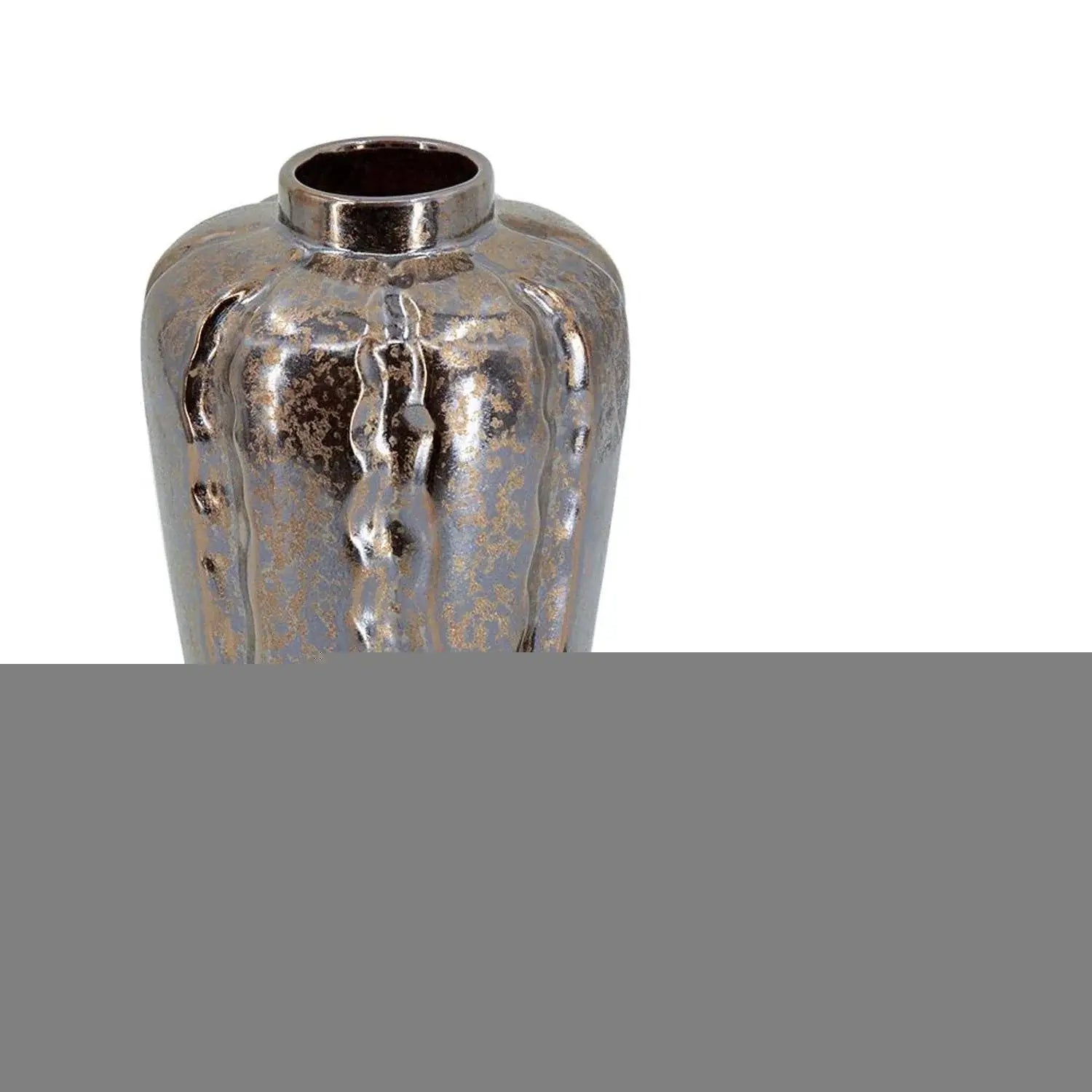 Set of Three Bronze And Silver Ceramic Urn Ginger Jars - Homeroots - Flyclothing LLC