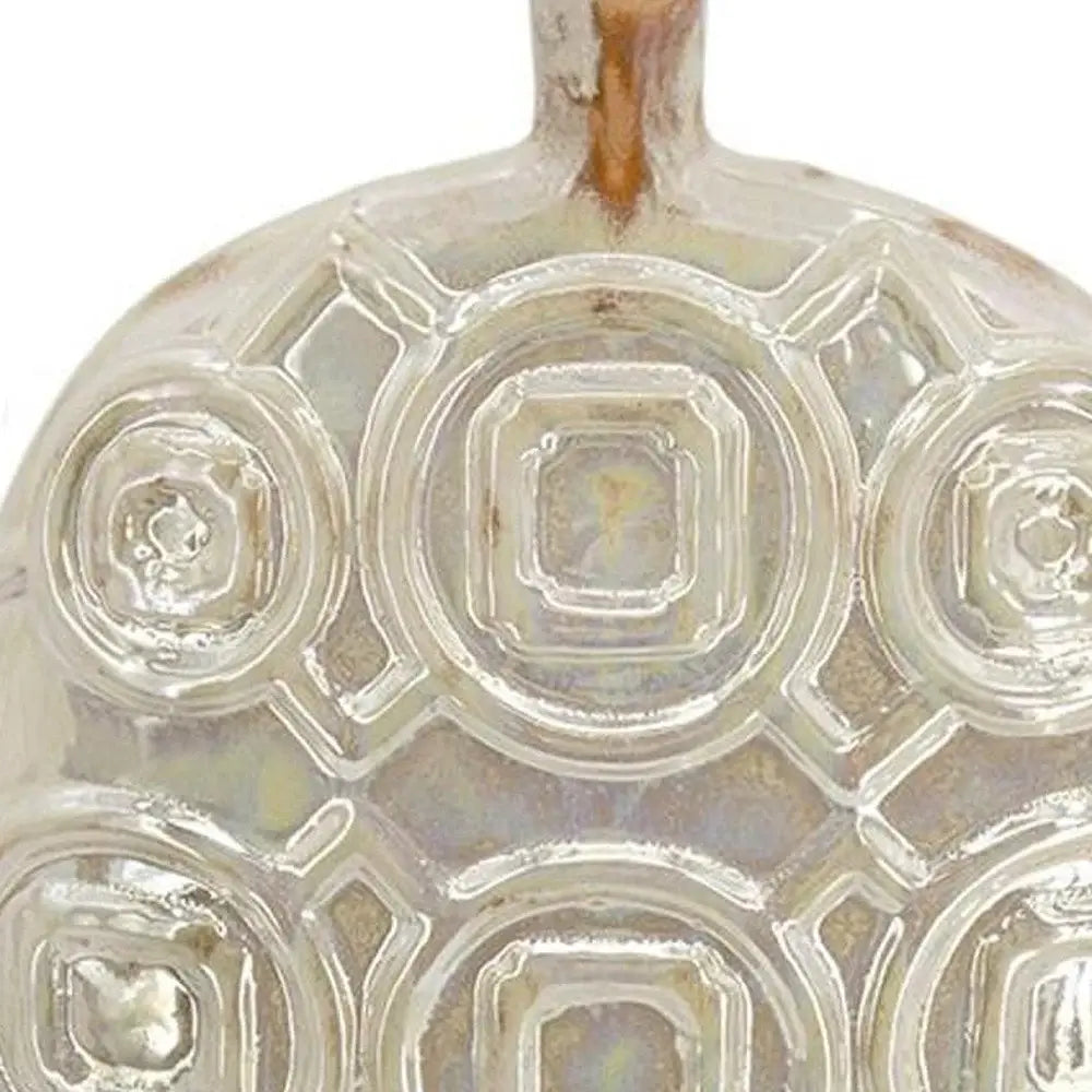 16" Cream Geometric Ceramic Bud Table Vase - Homeroots - Flyclothing LLC