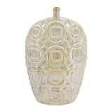 20" Cream Geometric Ceramic Bud Table Vase - Homeroots - Flyclothing LLC