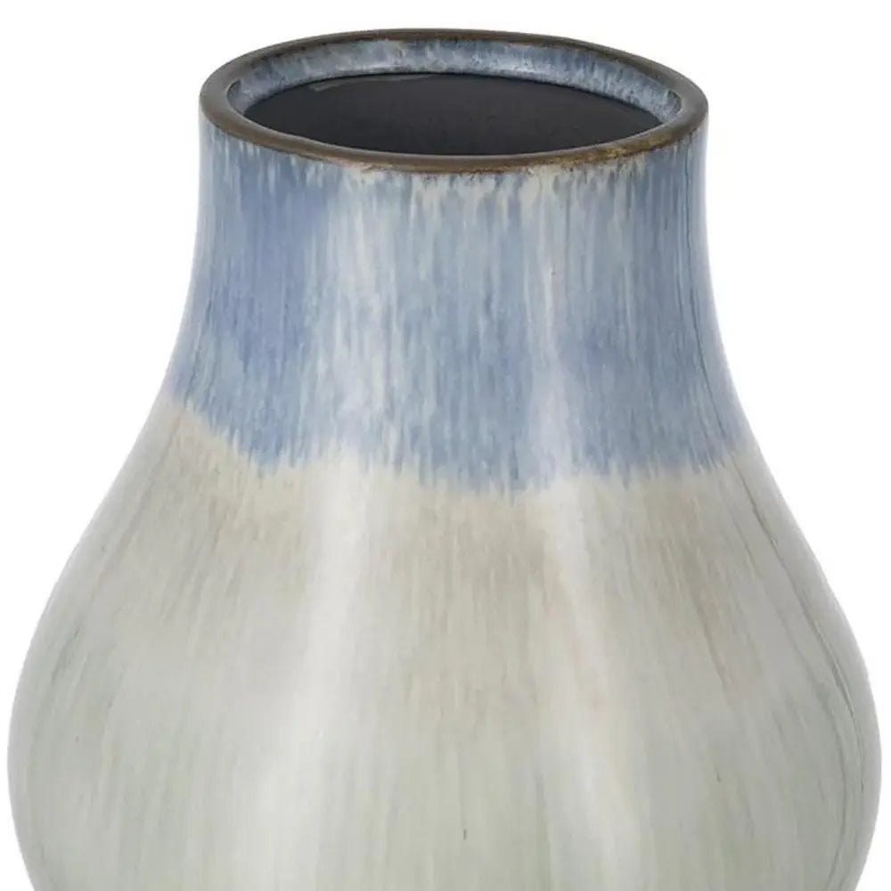 10" Blue And Gray Ombre Ceramic Round Table Vase - Homeroots - Flyclothing LLC