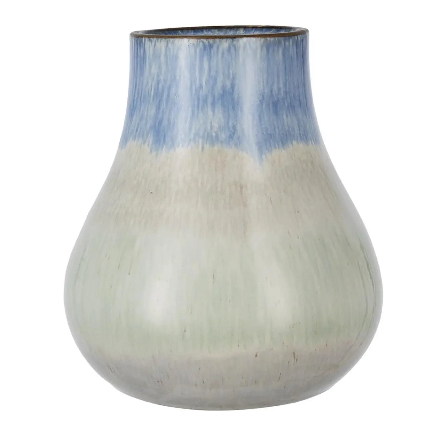 10" Blue And Gray Ombre Ceramic Round Table Vase - Homeroots - Flyclothing LLC
