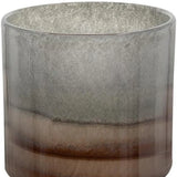 9" Gray And Brown Ombre Glass Round Table Vase - Homeroots - Flyclothing LLC
