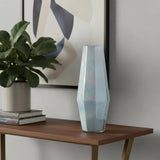 20" Blue And Opal Glass Cylinder Table Vase - Homeroots - Flyclothing LLC