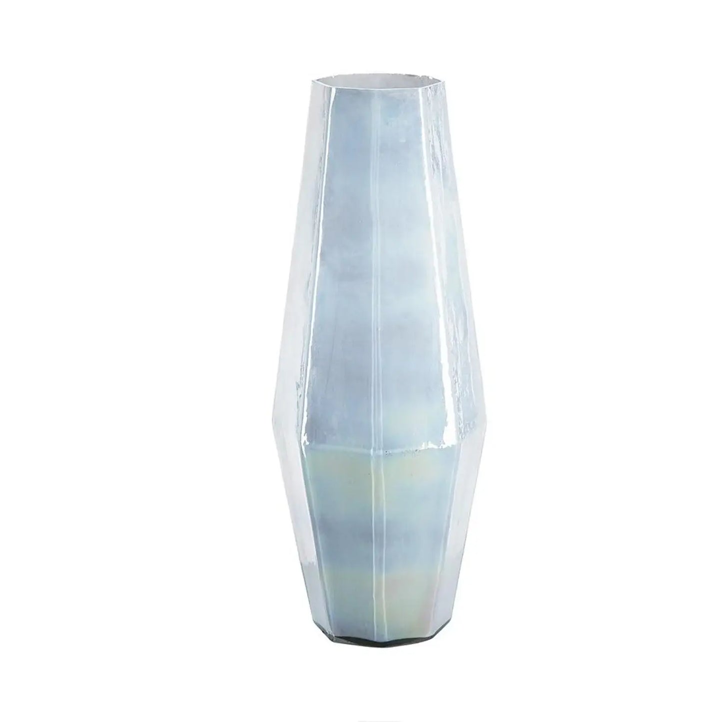 20" Blue And Opal Glass Cylinder Table Vase - Homeroots - Flyclothing LLC