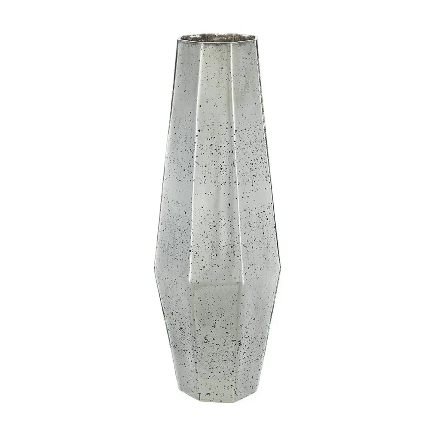 20" Antiqued Silver Glass Cylinder Table Vase - Homeroots - Flyclothing LLC