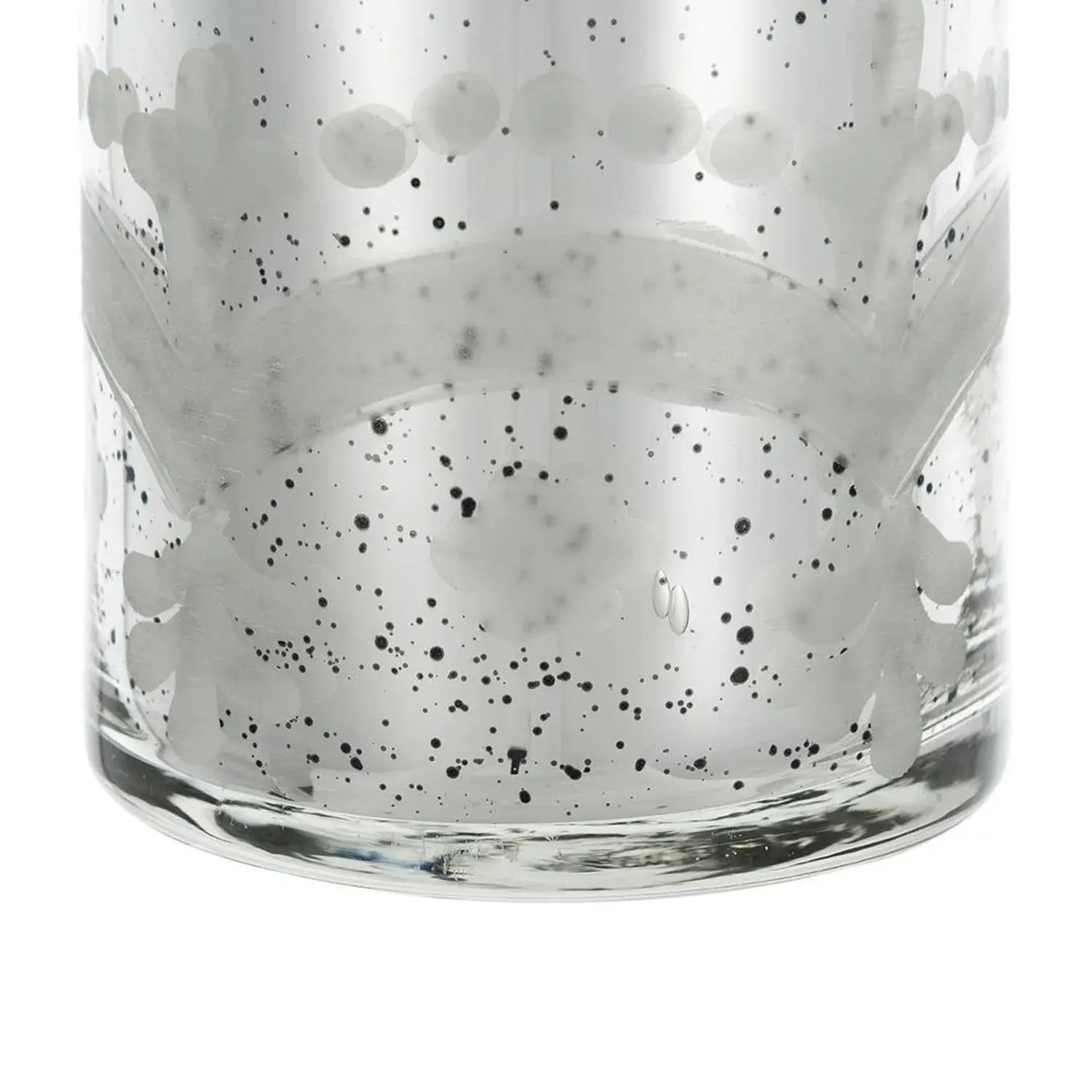 25" Antiqued Silver Floral Glass Bottle Table Vase - Homeroots - Flyclothing LLC