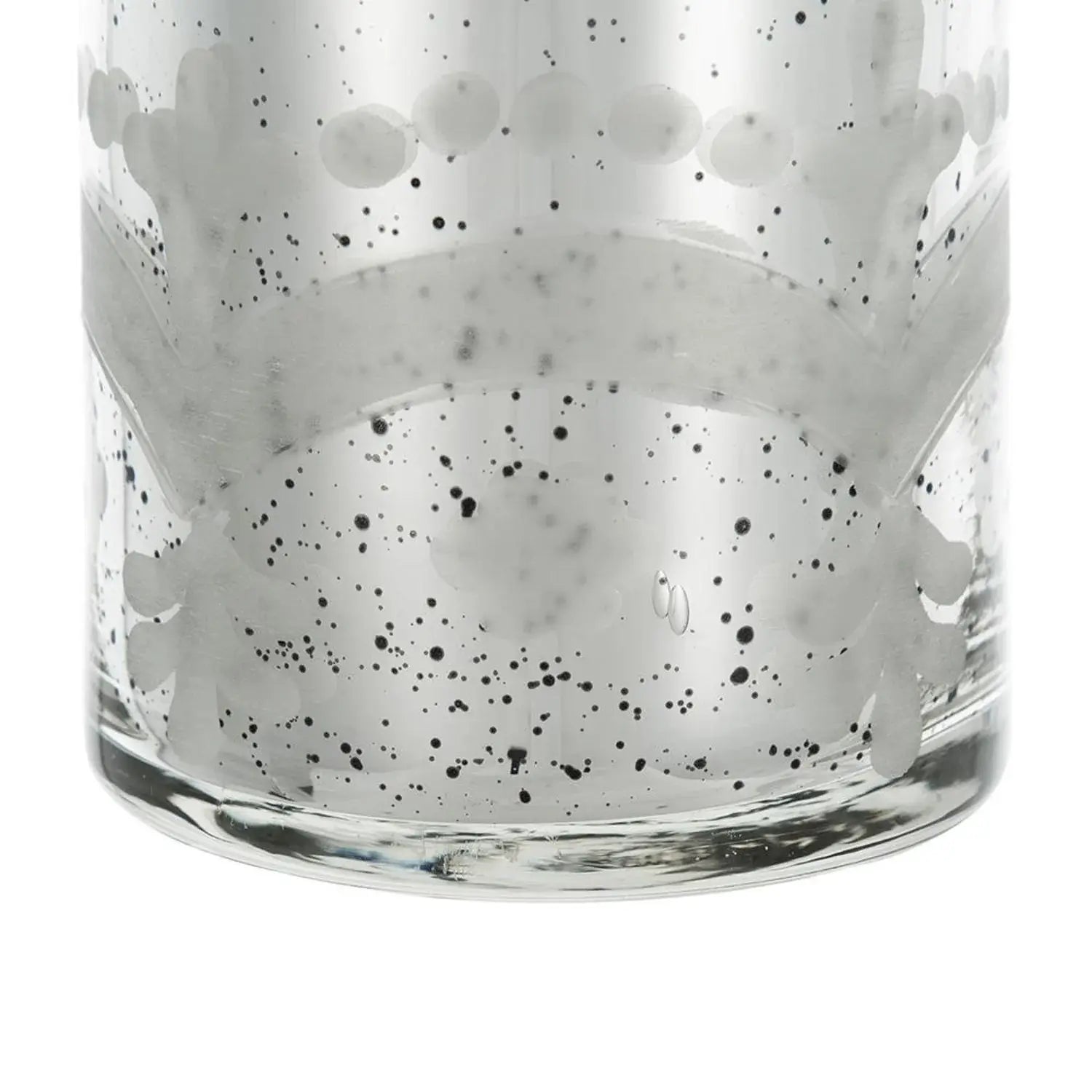 25" Antiqued Silver Floral Glass Bottle Table Vase - Homeroots - Flyclothing LLC