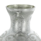 18" Antiqued Silver Floral Glass Table Vase - Homeroots - Flyclothing LLC