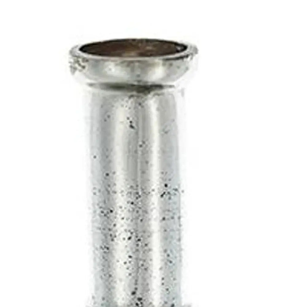30" Antiqued Silver Floral Glass Bottle Table Vase - Homeroots - Flyclothing LLC