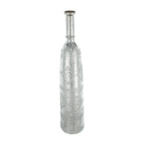 30" Antiqued Silver Floral Glass Bottle Table Vase - Homeroots - Flyclothing LLC