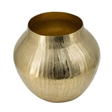 9" Gold Hammered Aluminum Round Table Vase - Homeroots - Flyclothing LLC