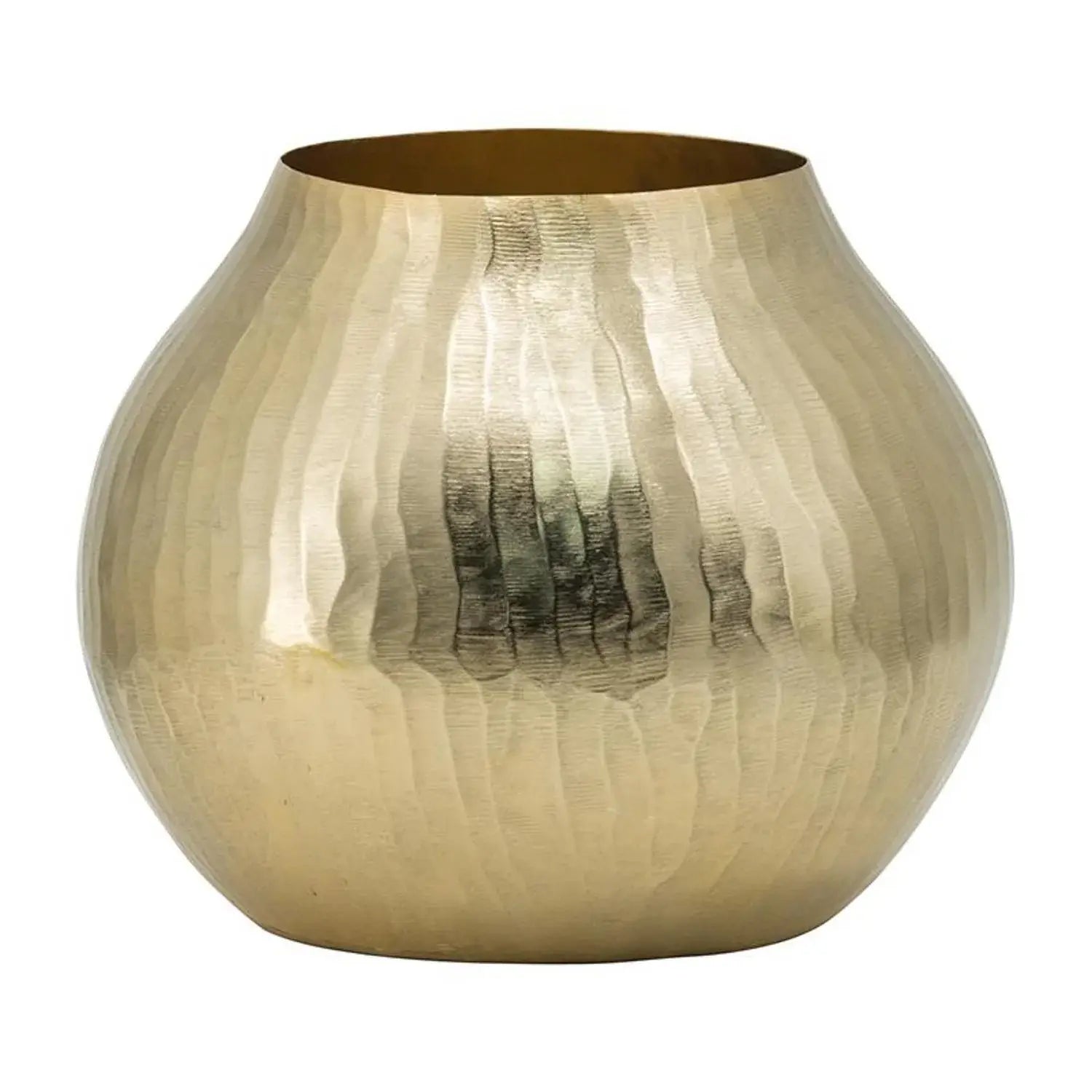 9" Gold Hammered Aluminum Round Table Vase - Homeroots - Flyclothing LLC