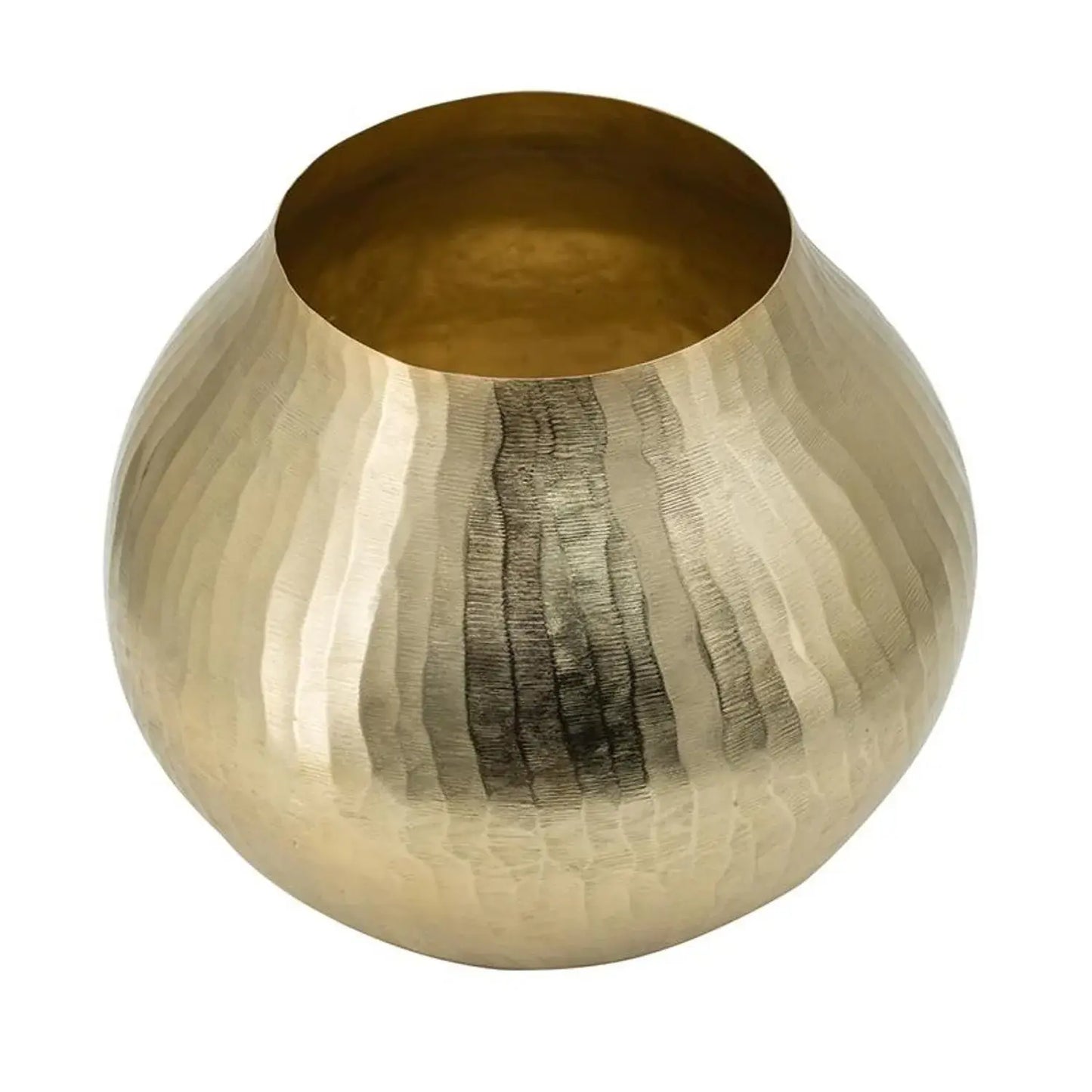 9" Gold Hammered Aluminum Round Table Vase - Homeroots - Flyclothing LLC