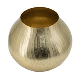 9" Gold Hammered Aluminum Round Table Vase - Homeroots - Flyclothing LLC