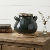 7" Dark Green And Sand Terracotta Round Jug Vase - Homeroots - Flyclothing LLC