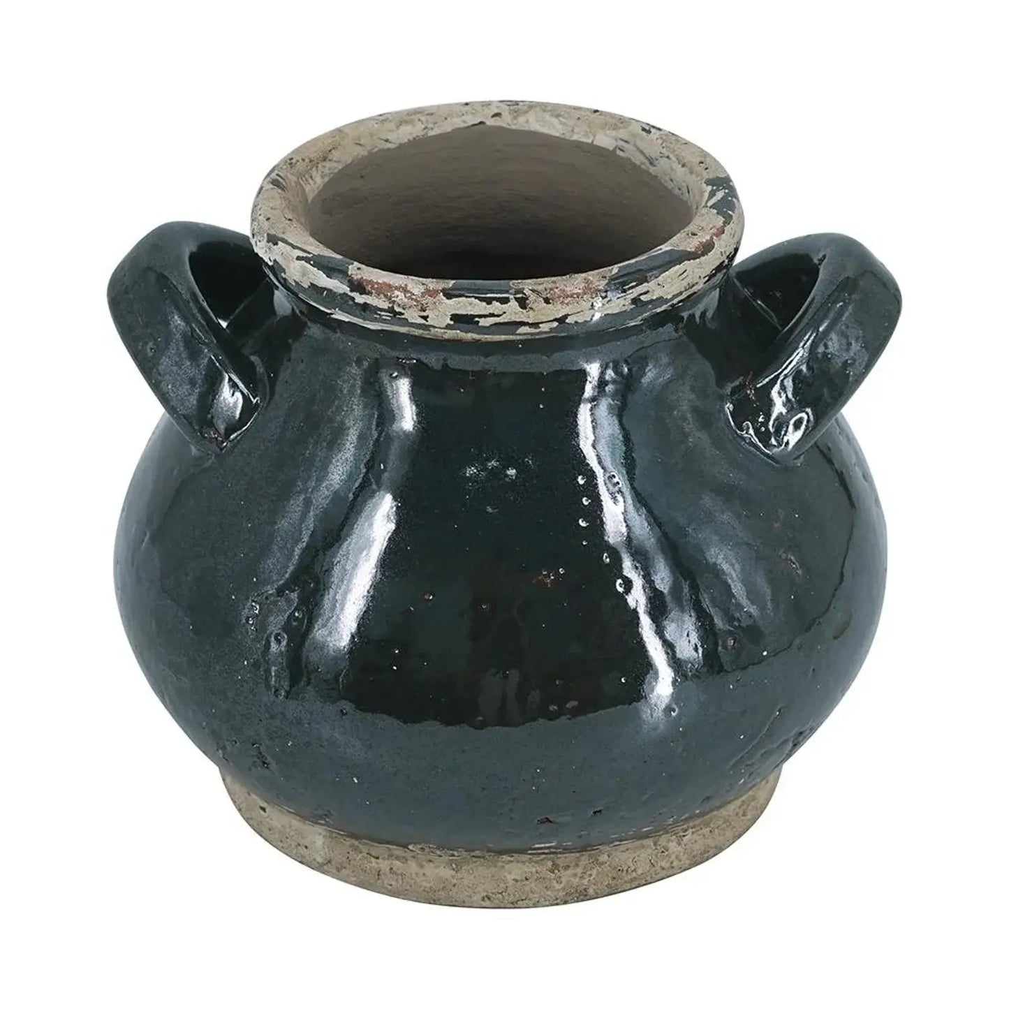 7" Dark Green And Sand Terracotta Round Jug Vase - Homeroots - Flyclothing LLC