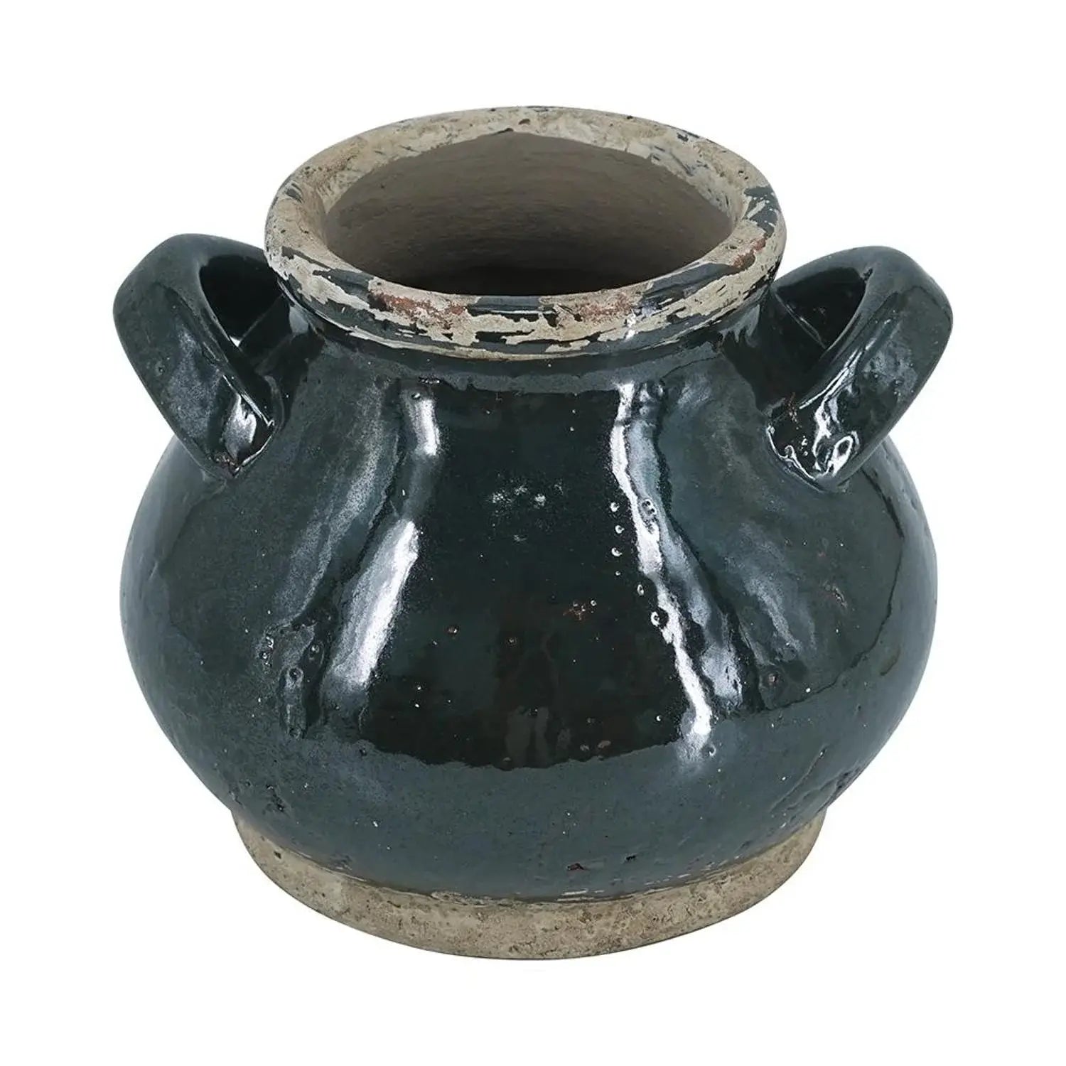 7" Dark Green And Sand Terracotta Round Jug Vase - Homeroots - Flyclothing LLC