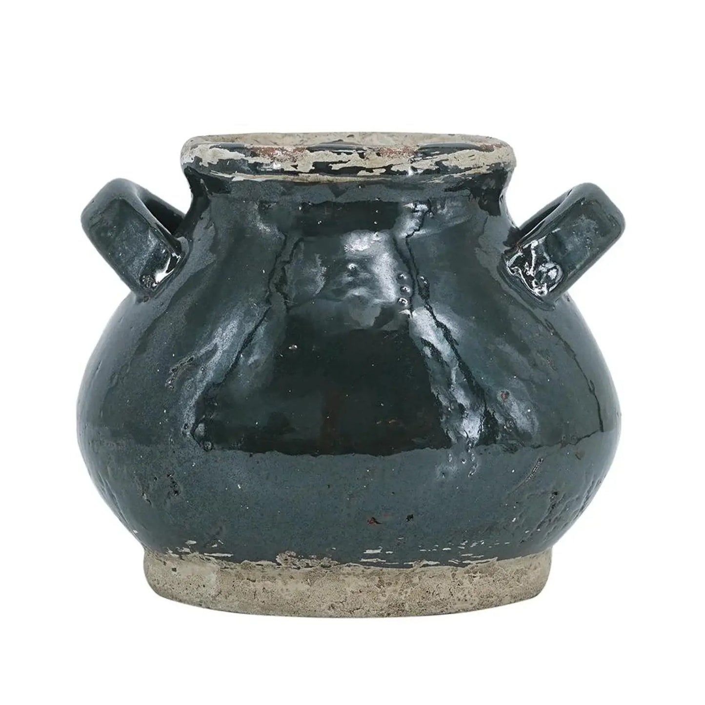 7" Dark Green And Sand Terracotta Round Jug Vase - Homeroots - Flyclothing LLC