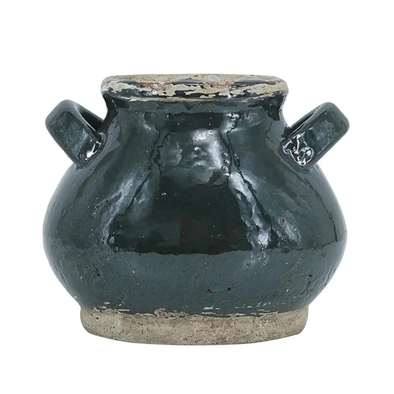 7" Dark Green And Sand Terracotta Round Jug Vase - Homeroots - Flyclothing LLC