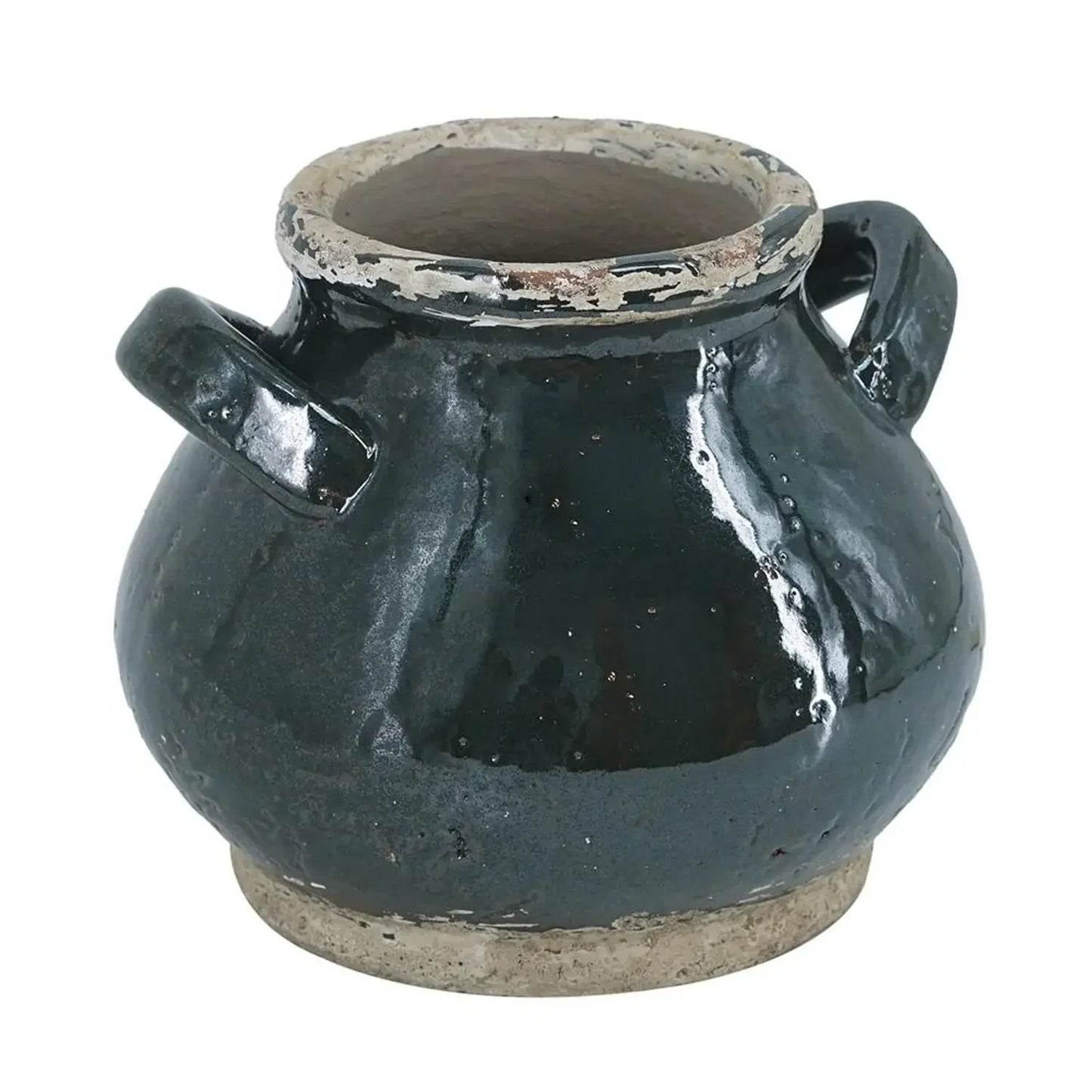 7" Dark Green And Sand Terracotta Round Jug Vase - Homeroots - Flyclothing LLC
