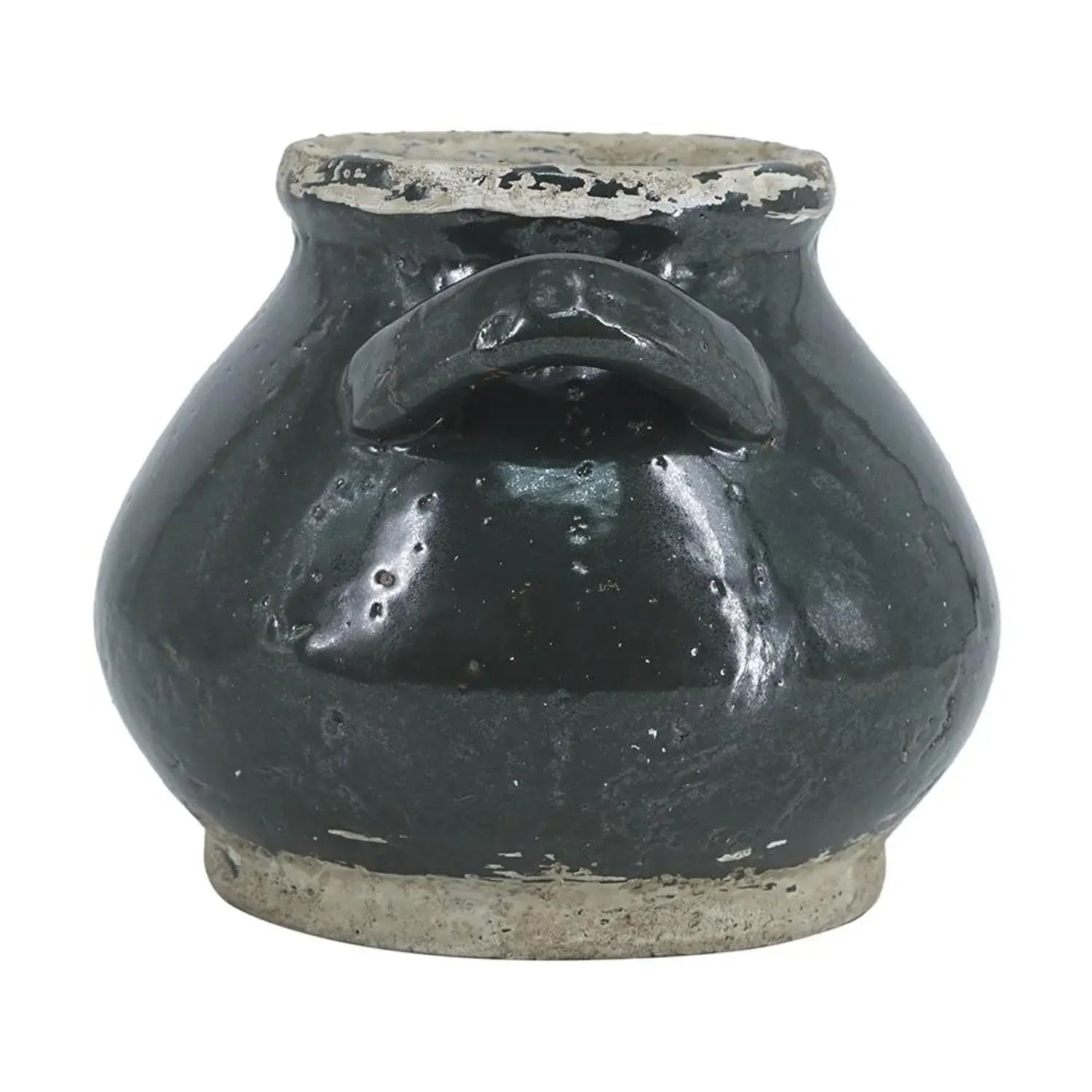 7" Dark Green And Sand Terracotta Round Jug Vase - Homeroots - Flyclothing LLC