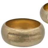Set of Two Gold Aluminum Hammered Round Centerpiece Bowls - Homeroots - Flyclothing LLC