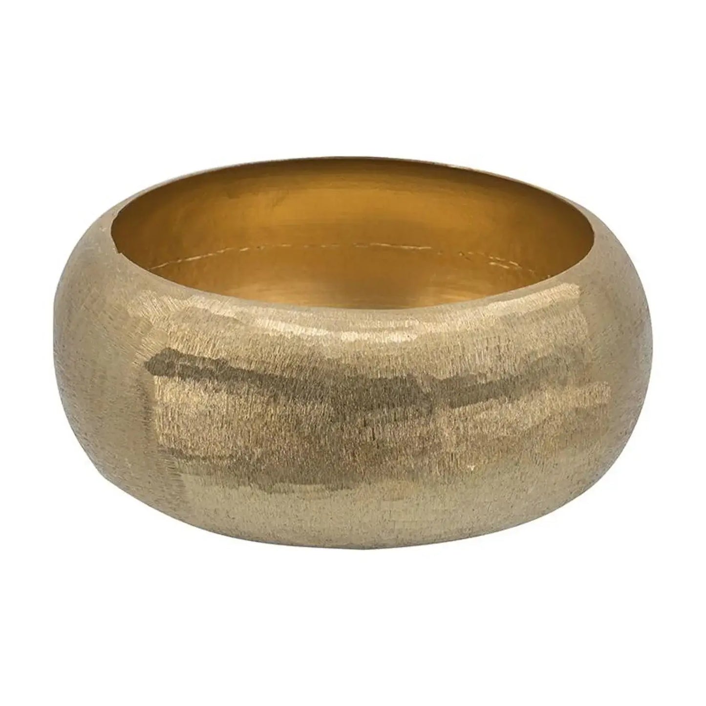 Set of Two Gold Aluminum Hammered Round Centerpiece Bowls - Homeroots - Flyclothing LLC