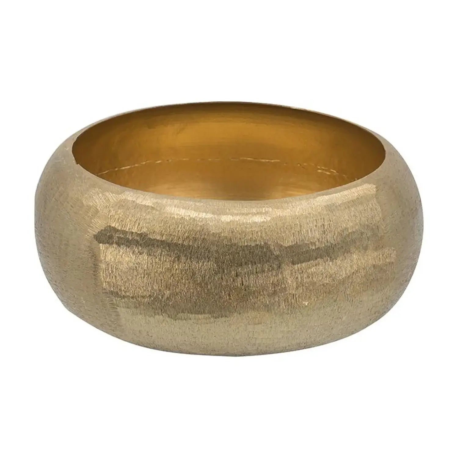 Set of Two Gold Aluminum Hammered Round Centerpiece Bowls - Homeroots - Flyclothing LLC