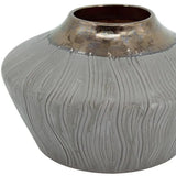 7" Bronze And Gray Ceramic Round Table Vase - Homeroots - Flyclothing LLC