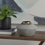 7" Bronze And Gray Ceramic Round Table Vase - Homeroots - Flyclothing LLC