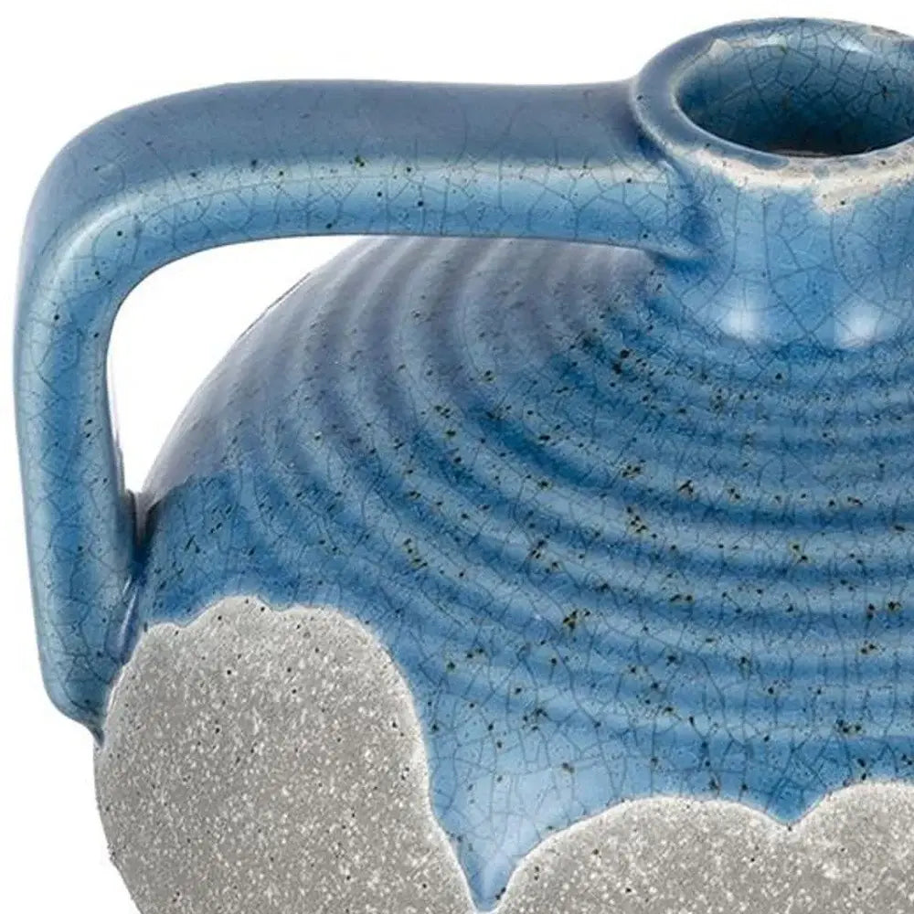 4" Blue And Gray Ceramic Bud Jug Vase - Homeroots - Flyclothing LLC
