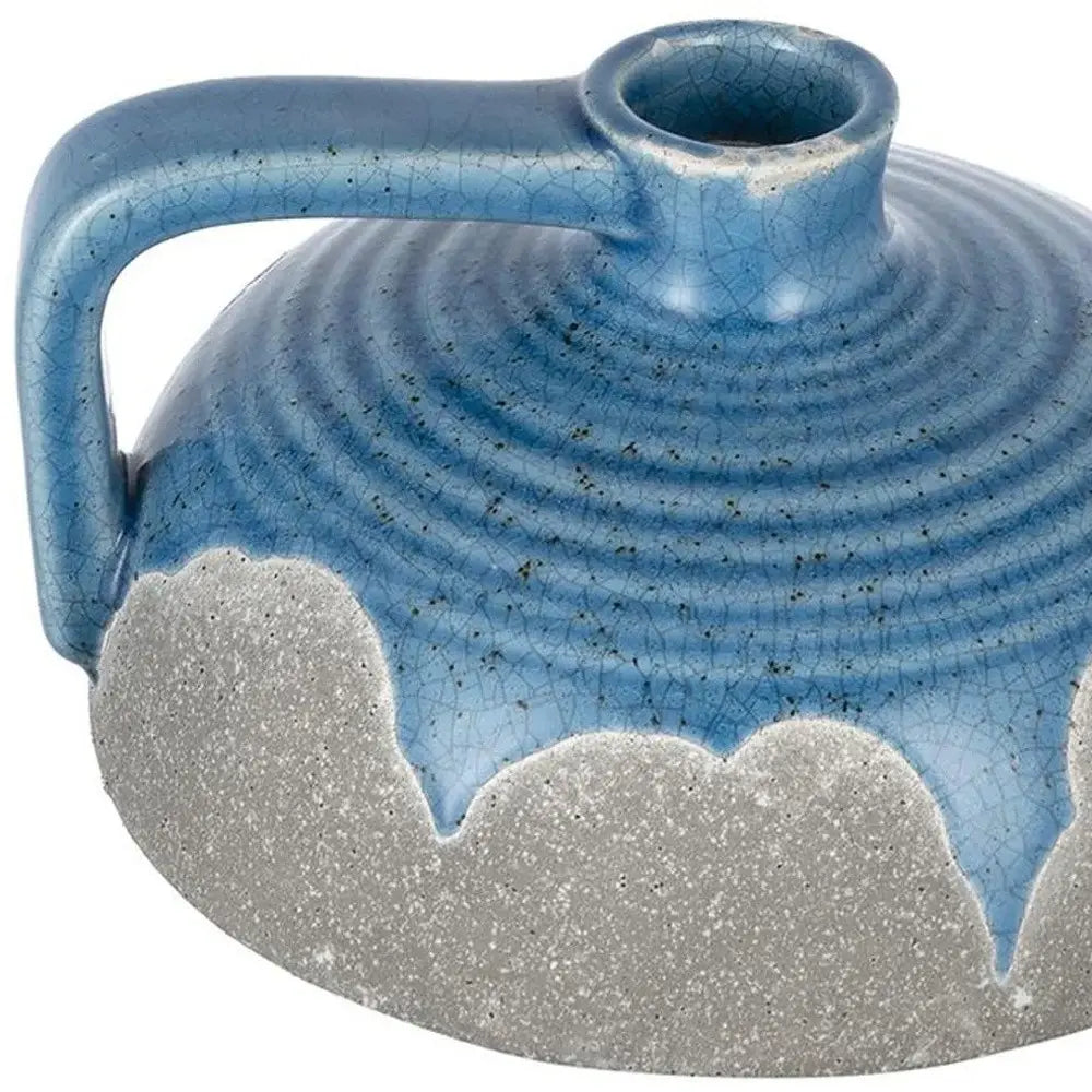 4" Blue And Gray Ceramic Bud Jug Vase - Homeroots - Flyclothing LLC