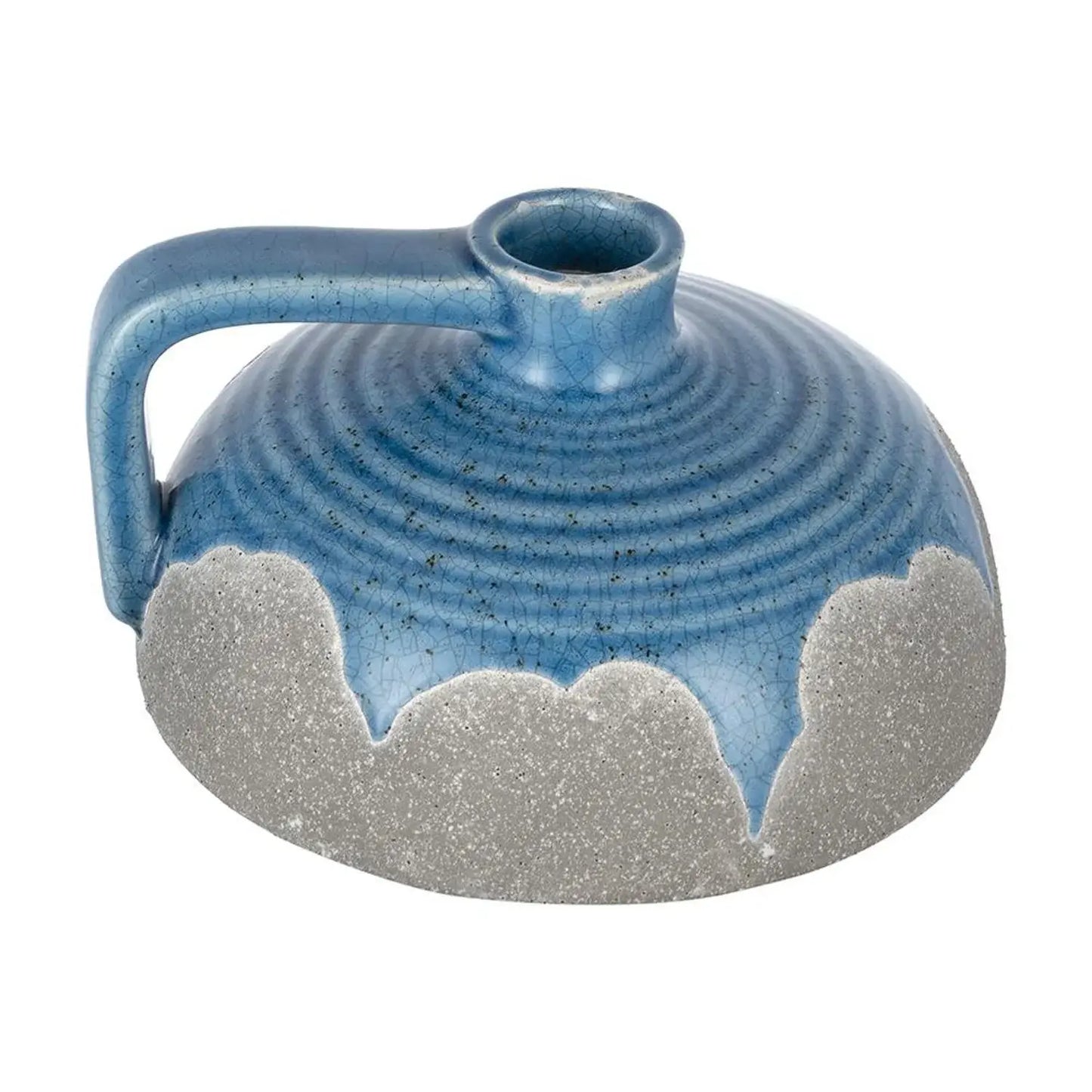 4" Blue And Gray Ceramic Bud Jug Vase - Homeroots - Flyclothing LLC
