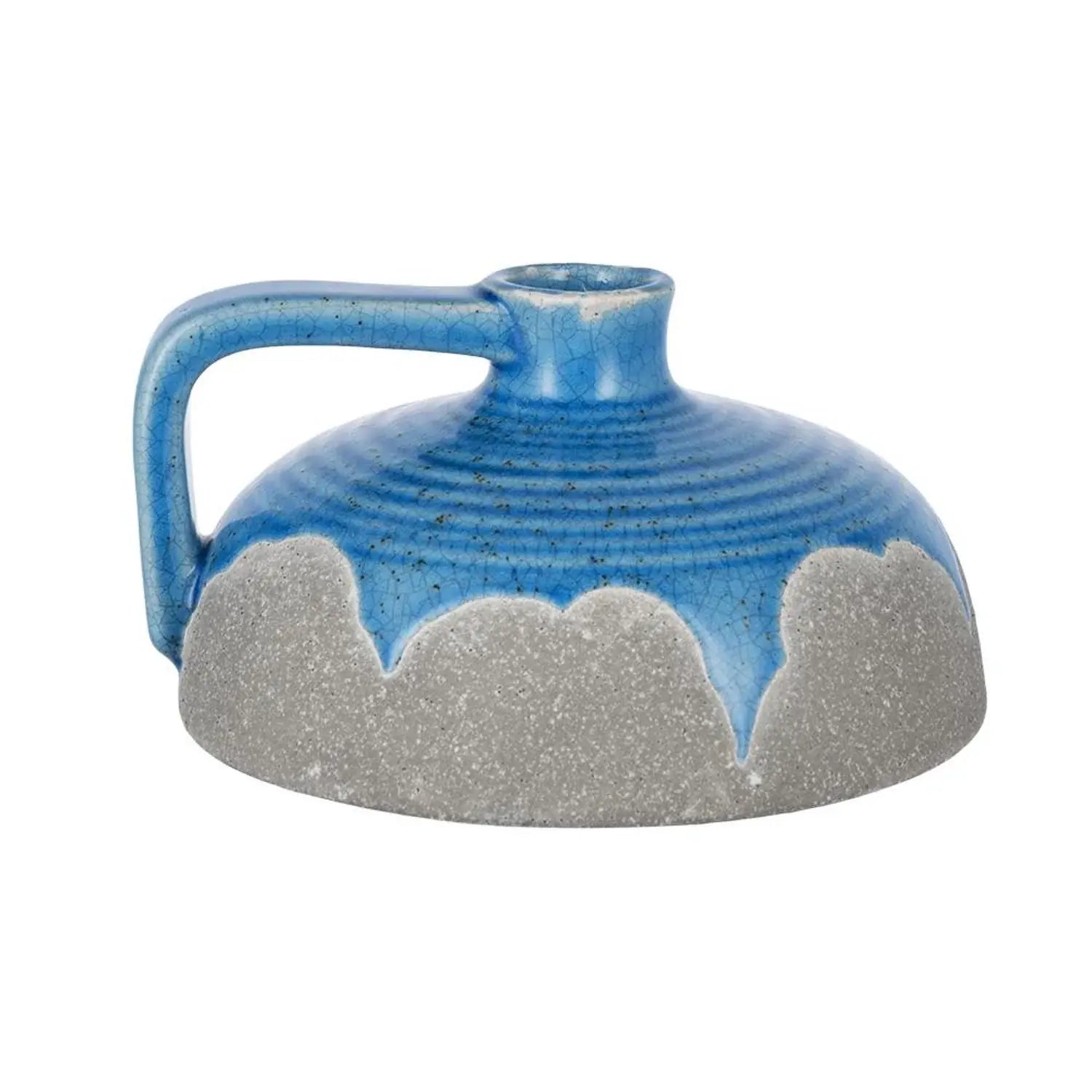 4" Blue And Gray Ceramic Bud Jug Vase - Homeroots - Flyclothing LLC