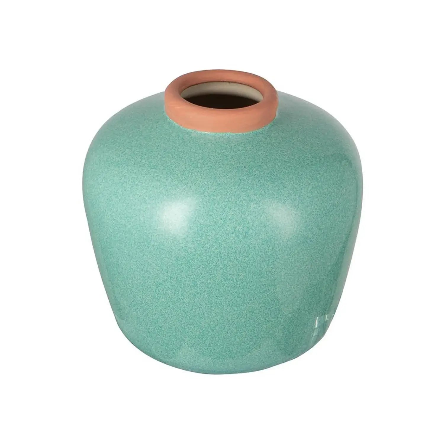 8" Blue And Brown Mottled Ceramic Round Table Vase - Homeroots - Flyclothing LLC