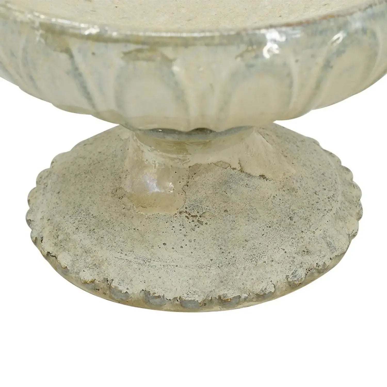 10" Gray Ceramic Round Pedestal Centerpiece Bowl - Homeroots - Flyclothing LLC