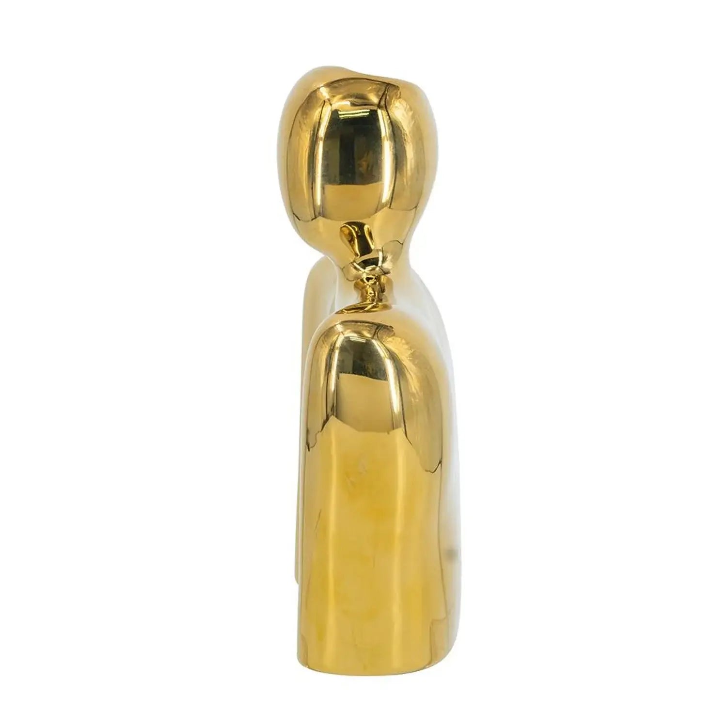 8" Gold Ceramic Modern Abstract Table Vase - Homeroots - Flyclothing LLC