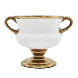 7" White And Gold Ceramic Amphora Urn - Homeroots - Flyclothing LLC