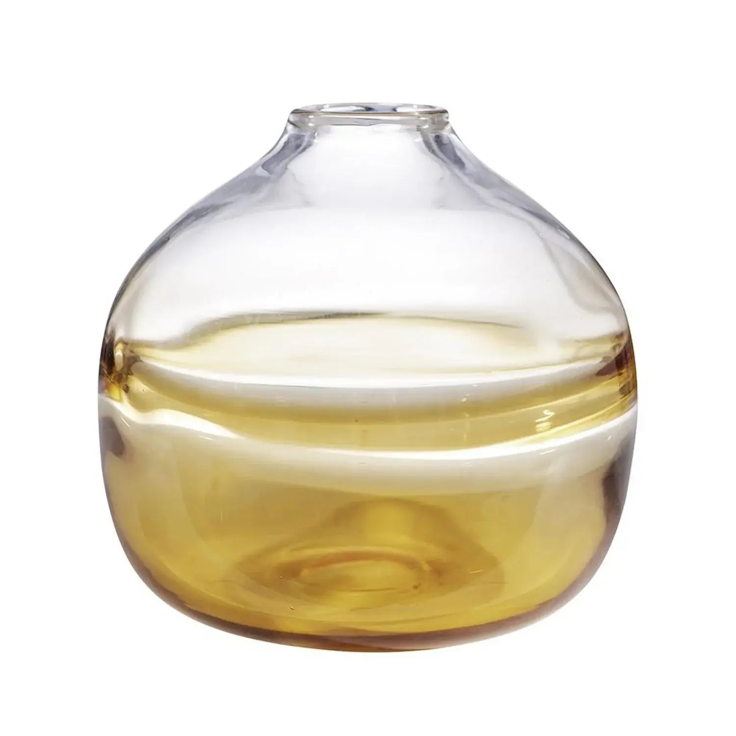 9" Clear And Brown Ombre Glass Round Table Vase - Homeroots - Flyclothing LLC