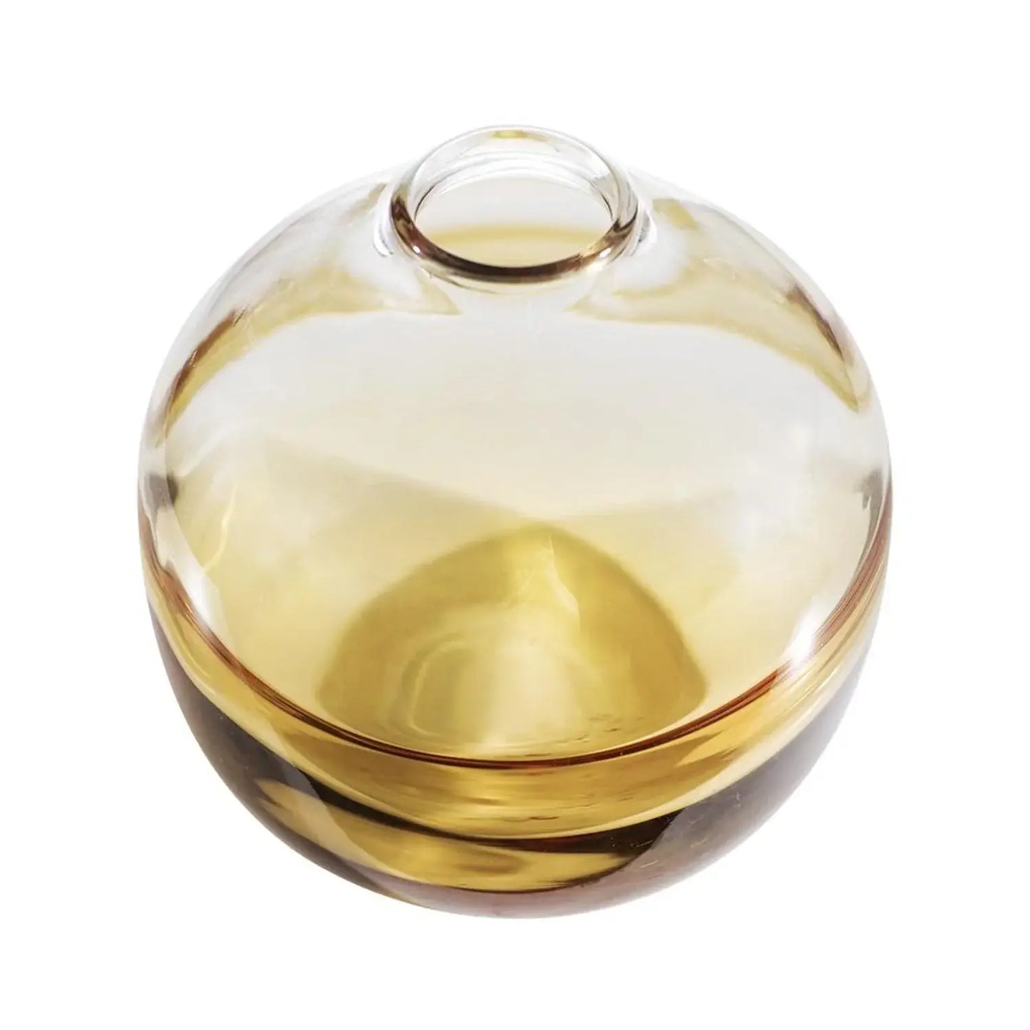 9" Clear And Brown Ombre Glass Round Table Vase - Homeroots - Flyclothing LLC