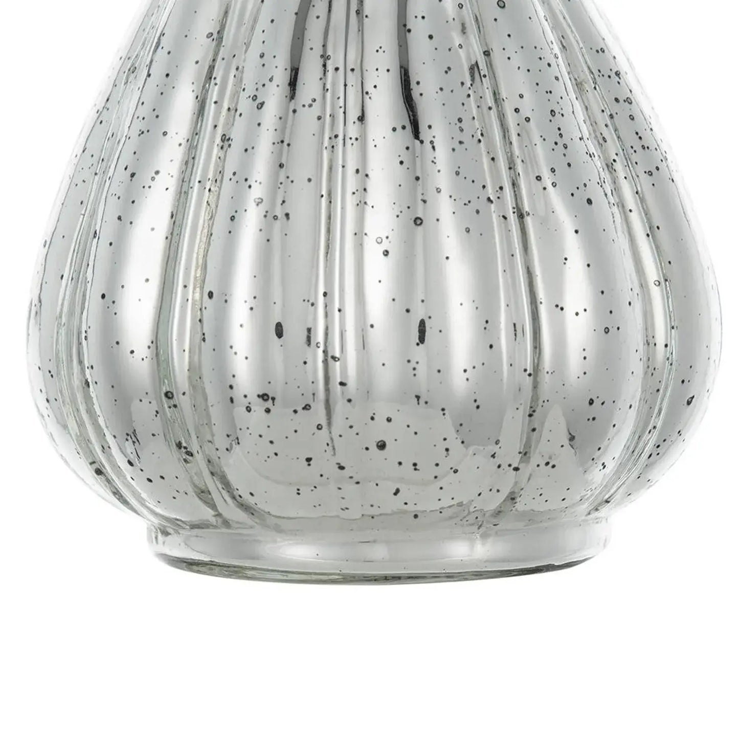 10" Antiqued Silver Glass Round Table Vase - Homeroots - Flyclothing LLC